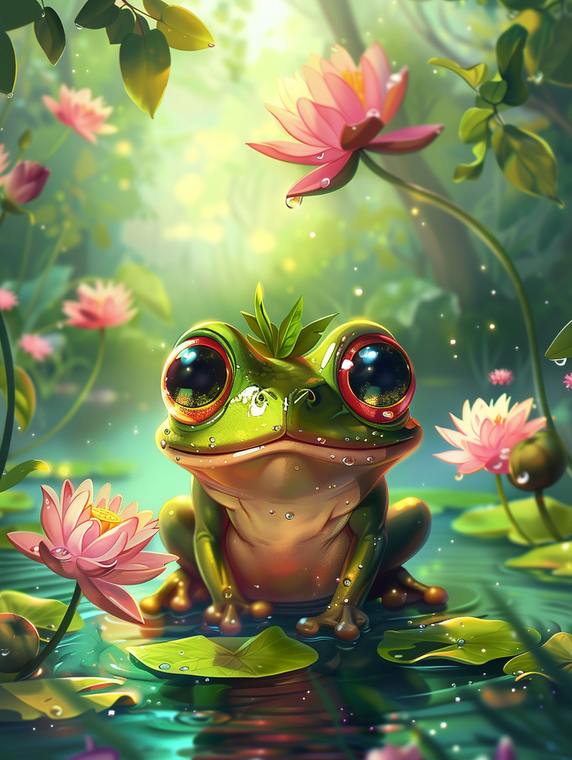 Frog in Lotus Pond 4