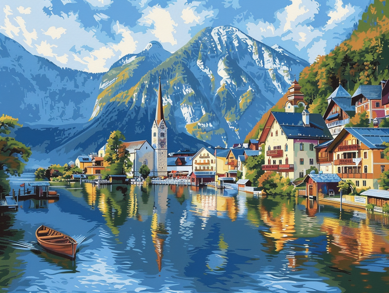 Snowy Mountain and River 2