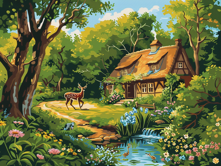Green Cottage and Deers 4