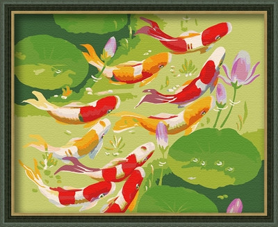 Nine Koi Fish paint by number 40x50cm size