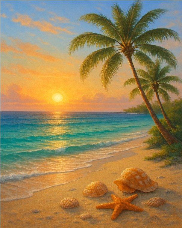 Tropical Beach at Sunrise