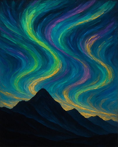 Aurora Over Mountains