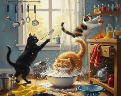 Whisker Whirl in the Kitchen