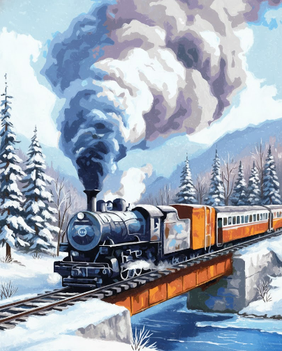Steam Train in Winter