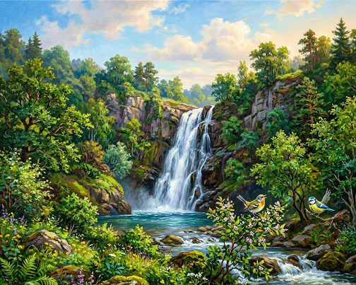 Waterfall and Nature Singing