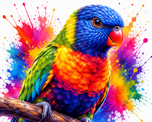 Rainbow Splash Lorikeet Portrait