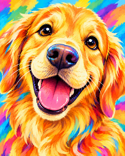 Colourful Retriever Head