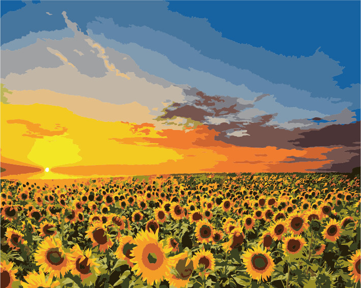 Painting by Numbers Kit - 40x50cm - Golden Sunflower Field