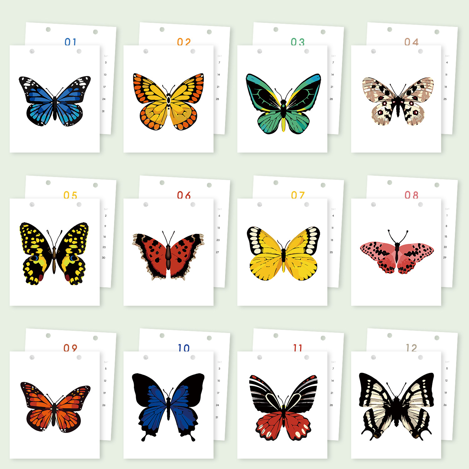 Paint by Numbers Calendar - Butterflies
