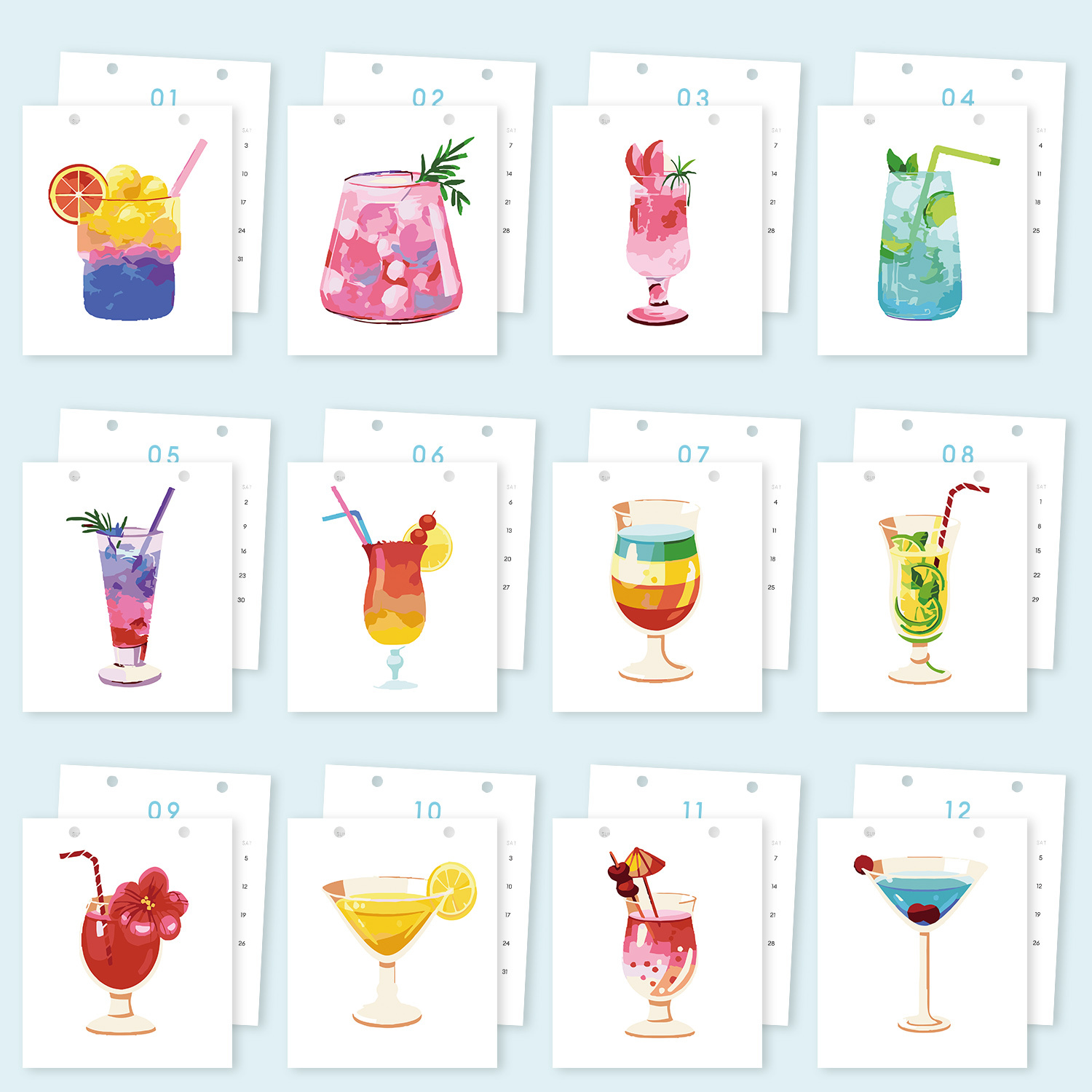 Paint by Numbers - Calendar 2026 Cocktails Collection