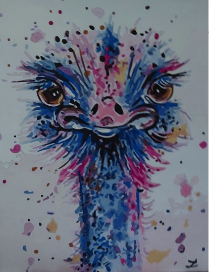 Paint by Numbers - Colourful Ostrich by Joan Monaghan