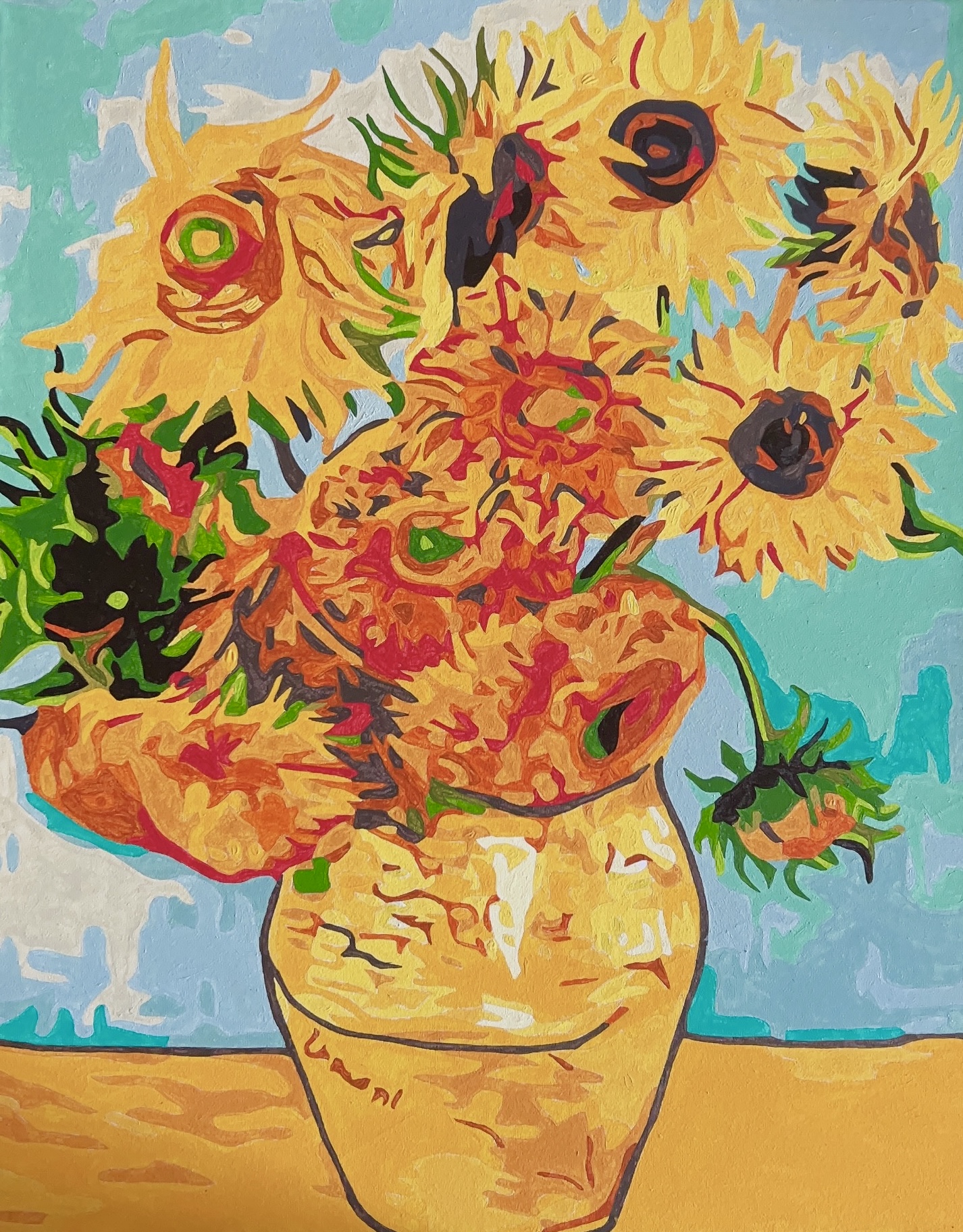 Paint by Numbers - Van Gogh Sunflowers by Kylie Lee