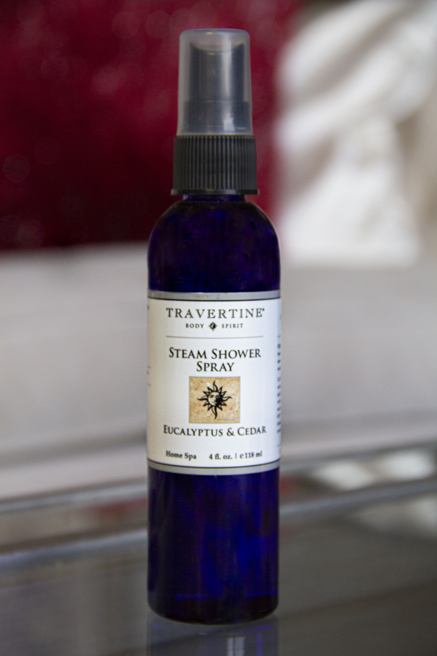 Eucalyptus + Cedar Steam Shower Spray (4oz) Travertine Spa