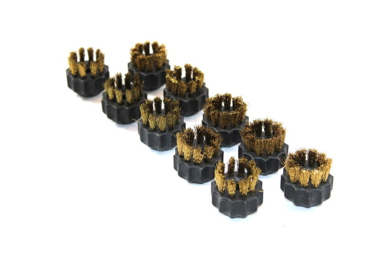 A pack of 10 brass detail brushes for your Dupray steam cleaner. 