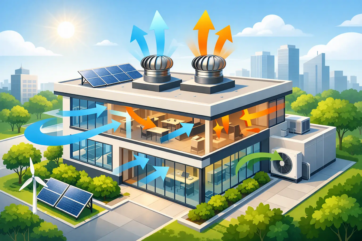 90% Energy Saving for Building Cooling | Edmonds Hybrid Ventilation