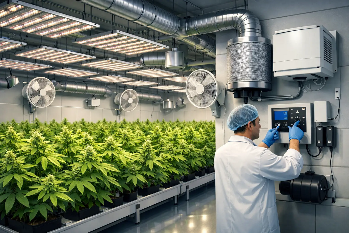 Cannabis Grow Room Ventilation Setup