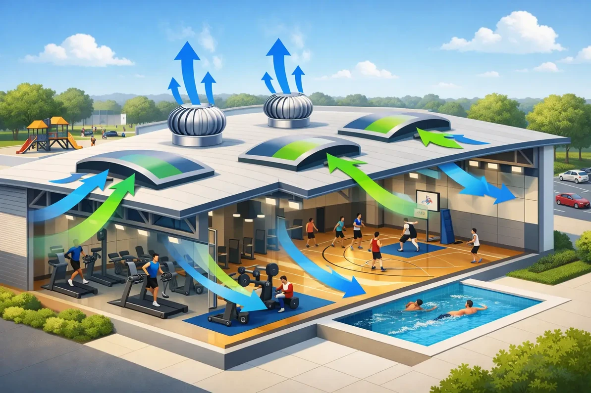 Gym & Rec Center Cooling With Edmonds Hybrid Ventilation