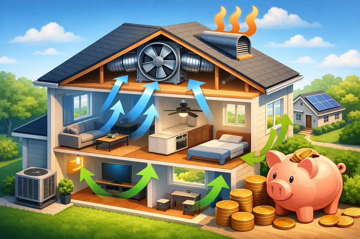 Save Up to 90% Energy Costs - Edmonds ecoPOWER Hybrid Ventilation 