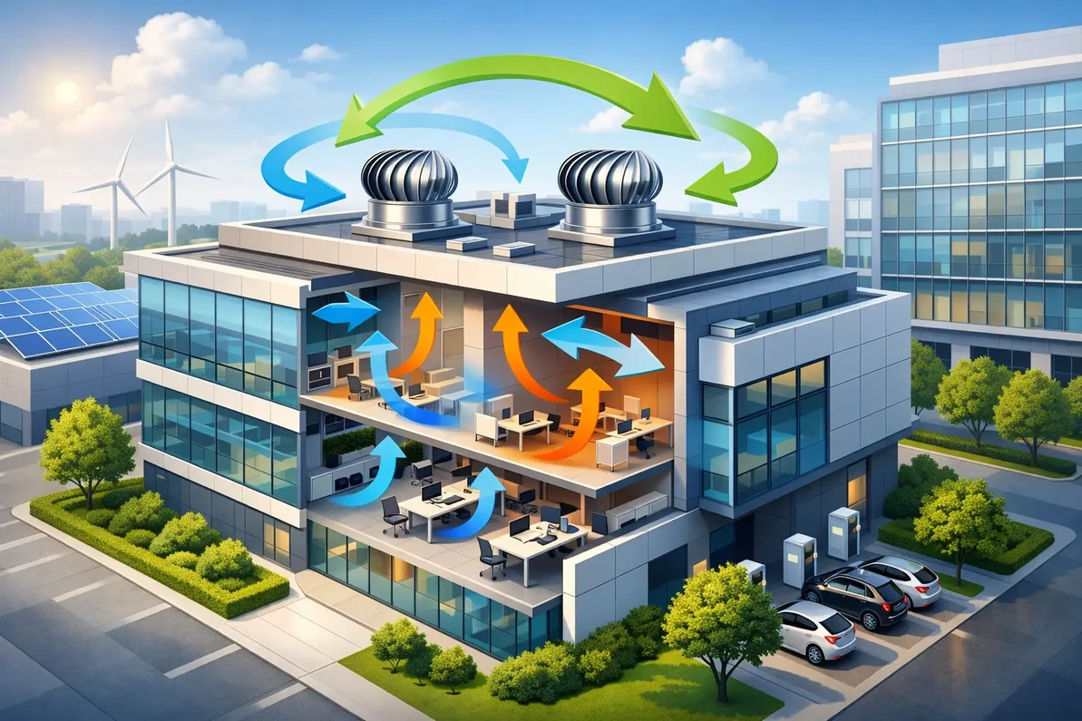 Smart Commercial Buildings Use Edmonds Hybrid Ventilation