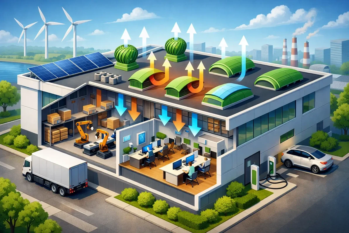 Smart Industrial Buildings Use Edmonds ecoPOWER Hybrid Ventilation