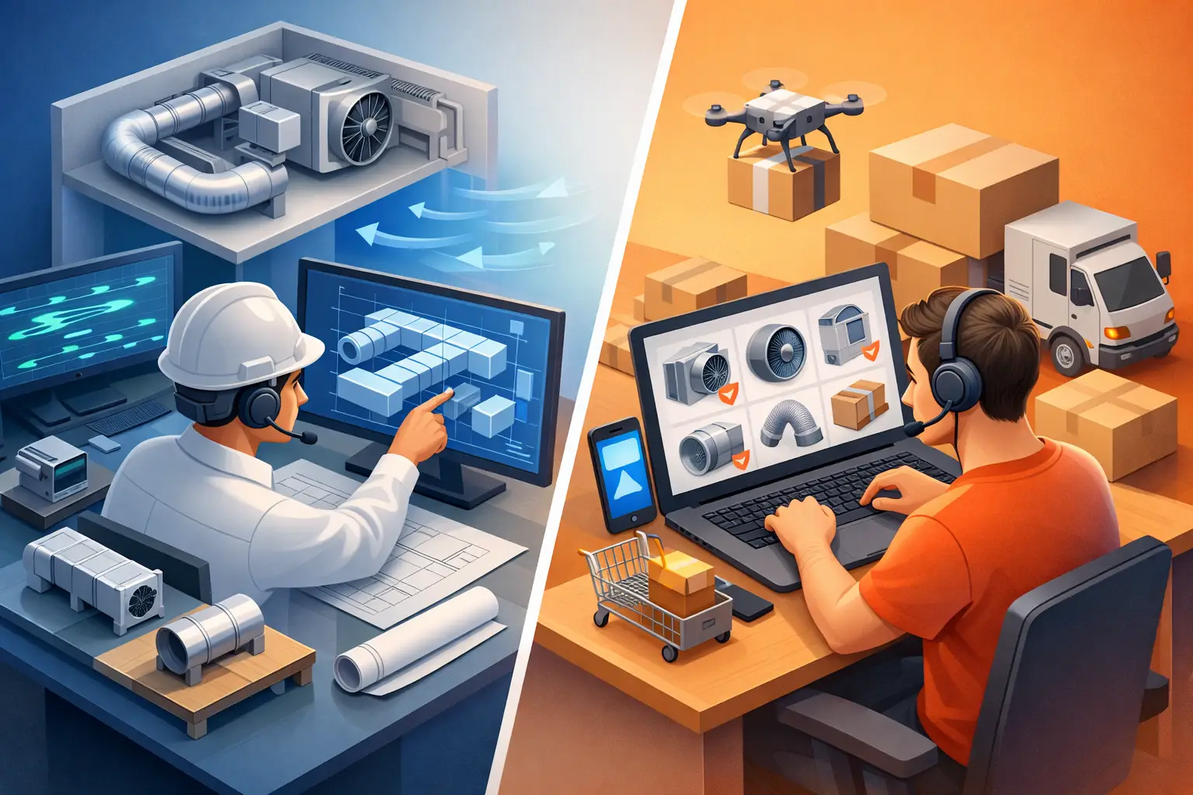 Ventilation Engineering Advice vs Online Order Taker