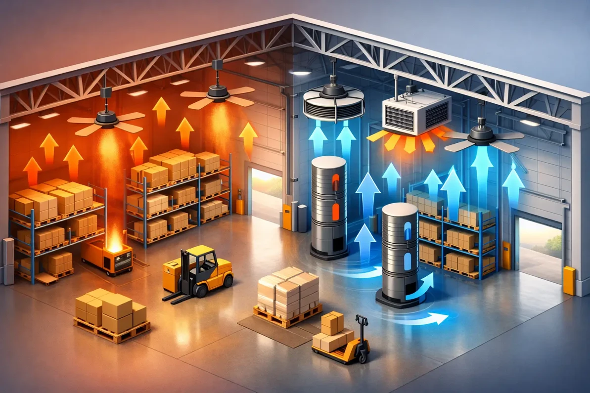 Warehouse Destratification Methods That Cut Heat Loss