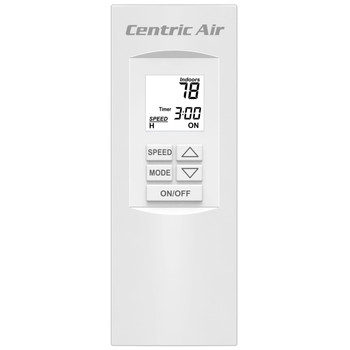 Centric Air offers an advanced 2-Speed wireless controller using built-in timer or by temperature. The wireless remote sits on a bedroom table or used anywhere in the home. (Optional) Centric Air offers an advanced 2-Speed wireless controller using built-in timer or by temperature. The wireless remote sits on a bedroom table or used anywhere in the home. (Optional)