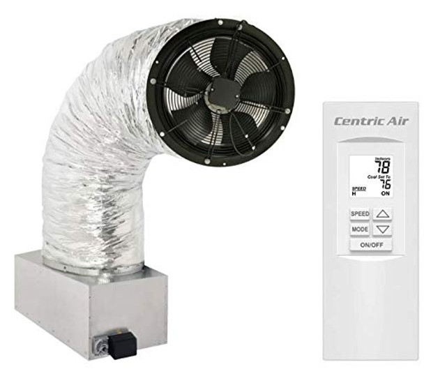 Centric Air 4.0 with advanced 2-Speed wireless controller using built-in timer or by temperature.  The wireless remote sits on a bedroom table or used anywhere in the home. Call for FREE Expert Advice |  Factory Fans Direct 888-849-1233 