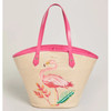 Spartina Straw Beach Tote - Tropic Flamingo