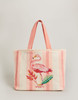 Spartina Canvas Beach Tote - Tropic Flamingo