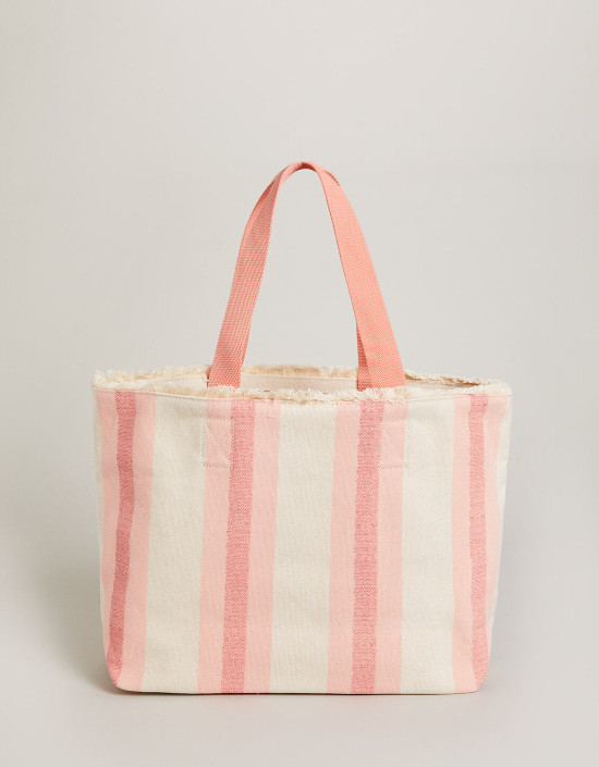 Spartina Canvas Beach Tote - Tropic Flamingo