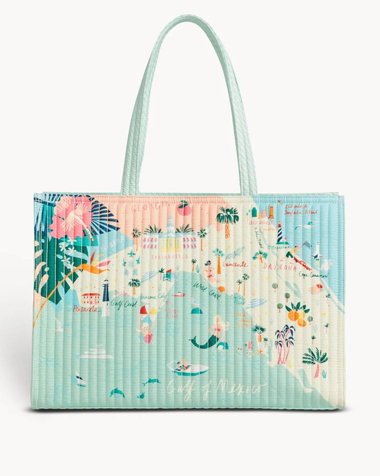 Spartina Quilted Zip Tote - Florida