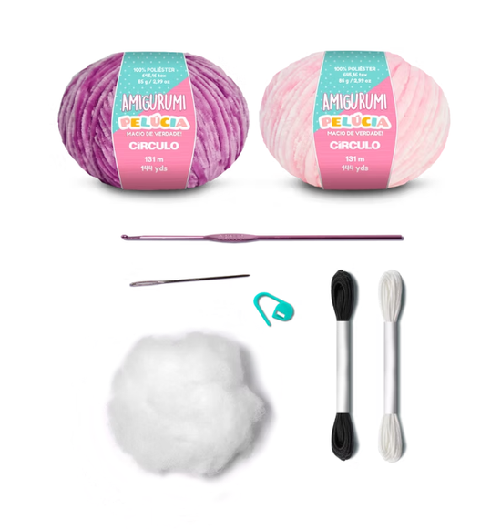 Circulo Amigurumi Kit - Reversible Mood Octopus (Pink & Purple)
