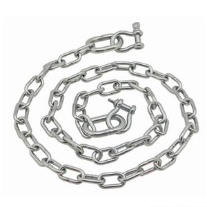 Extreme Max 3006.6581 BoatTector Stainless Steel Anchor Chain - 5/16" x 5' with 3/8" Shackles