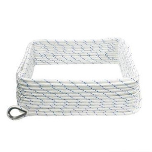 Extreme Max 3006.2496 BoatTector Double Braid Nylon Anchor Line with Thimble - 3/8" x 100', White w/ Blue Tracer