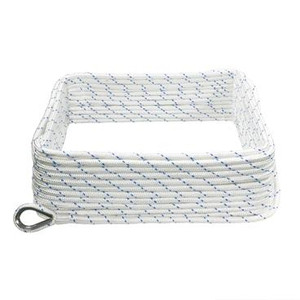 Extreme Max 3006.2502 BoatTector Double Braid Nylon Anchor Line with Thimble - 3/8" x 200', White w/ Blue Tracer