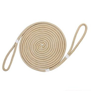 Extreme Max 3006.2399 BoatTector Premium Double Looped Nylon Dock Line for Mooring Buoys - White & Gold, 35