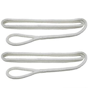 Extreme Max 3006.2591 BoatTector Premium Double Braid Nylon Fender Line 2-Pack - 3/8" x 6', White