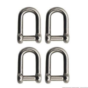 Extreme Max 3006.8396.4 BoatTector Stainless Steel D Shackle with No-Snag Pin - 5/16", 4-Pack