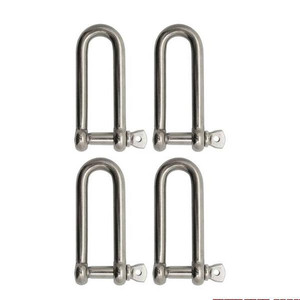 Extreme Max 3006.8204.4 BoatTector Stainless Steel Long D Shackle - 5/16", 4-Pack