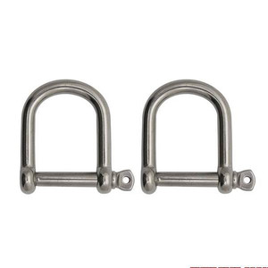 Extreme Max 3006.8231.2 BoatTector Stainless Steel Wide D Shackle - 3/8", 2-Pack