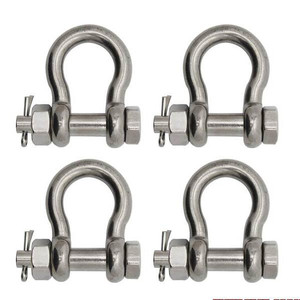 Extreme Max 3006.8372.4 BoatTector Stainless Steel Bolt-Type Anchor Shackle - 3/8", 4-Pack