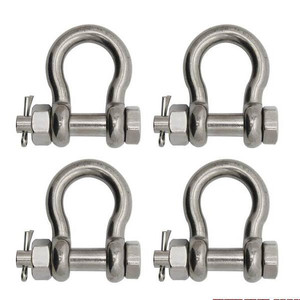 Extreme Max 3006.8375.4 BoatTector Stainless Steel Bolt-Type Anchor Shackle - 7/16", 4-Pack