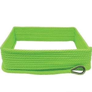 Extreme Max 3006.2657 Premium Solid Braid MFP Anchor Line with Thimble - 3/8" x 100', Neon Green