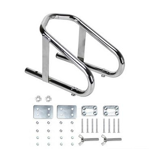 Extreme Max 5001.5763 Deluxe Chrome Motorcycle Wheel Chock - 5.5" Wide