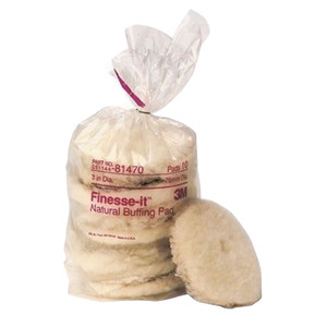 3M 81470 Finesse-It Natural Buffing Pad - 3", Each - 7000000579