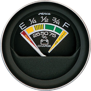 Faria 13012 Coral Battery Condition Indicator (12 VDC) - 2", Black - 13012