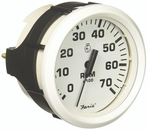 Faria 33104 Dress Tachometer (7000 RPM) - 4", White - 33104 Faria 33104 Dress Tachometer (7000 RPM) - 4", White - 33104