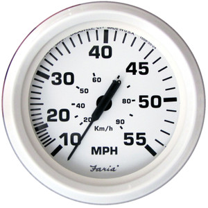 Faria 33112 Dress Speedometer (55 MPH) Pitot - 4", White - 33112 Faria 33112 Dress Speedometer (55 MPH) Pitot - 4", White - 33112