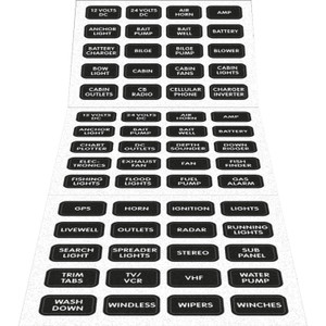 Blue Sea Systems 8214-BSS Black 60 Label Set - 8214-BSS Blue Sea Systems 8214-BSS Black 60 Label Set - 8214-BSS